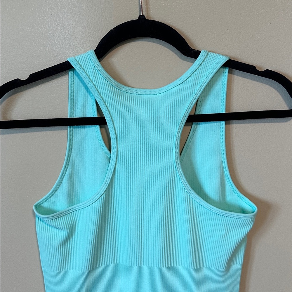Racerback Mini Dress with shorts in Aqua size Medium - Picture 8 of 8